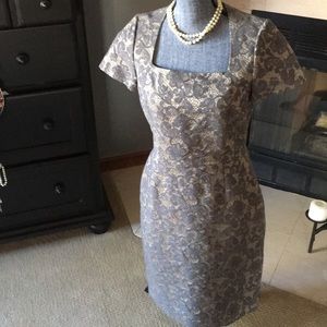 Gray and cream lace dress